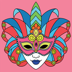 "Mardi Gras Parade Vector Illustration – Festival and Party Graphics"