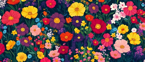 Vibrant colorful floral design for nature lovers.