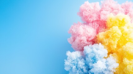 Fototapeta premium Pastel color explosion on blue background