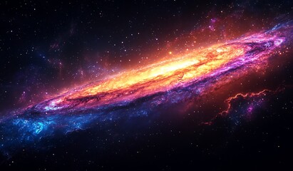 Fototapeta premium Cosmic Nebula: A Celestial Tapestry of Vibrant Colors