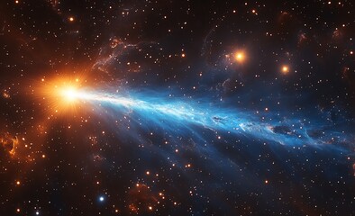 Fototapeta premium Cosmic Stream: A Celestial Dance of Light and Nebulae