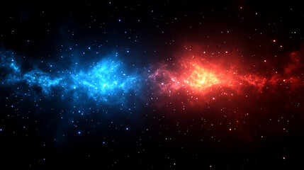 Naklejka premium cyberpunk neon gaming background in red and blue hues, symbolizing technology, chaos, and modern digital themes with blurred dynamic lines and space for captioning