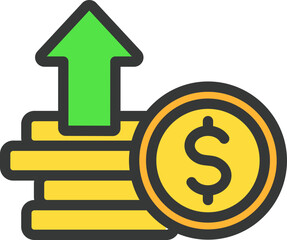 Growing Investment Filled Line Icon