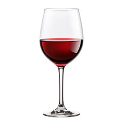 A sophisticated transparent PNG of a glass filled with rich red wine. Ideal for winery branding, restaurant promotions, and elegant beverage designs