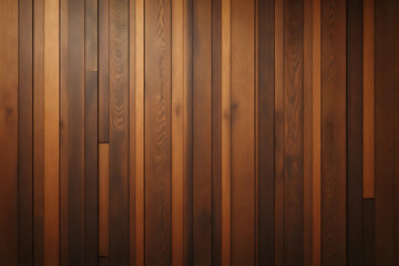 Obraz premium Wood background banner panorama long - Brown wooden acoustic panels wall texture, seamless pattern.