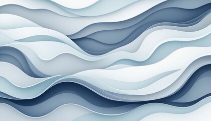 Abstract Blue and White Wave Background: Modern Minimalist Design
