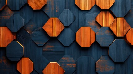 Geometric Wooden Octagon Pattern