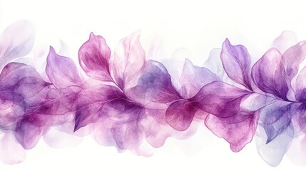 Abstract flowing design featuring soft purple and pink hues on a white background