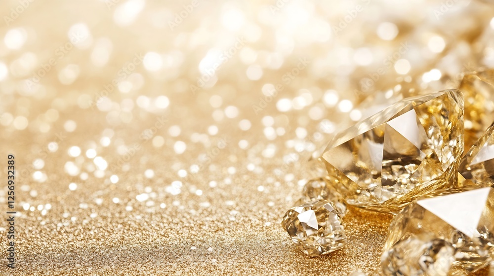Aufkleber sparkling diamonds on a luxurious golden background creating an elegant and glamorous atmosphere : g