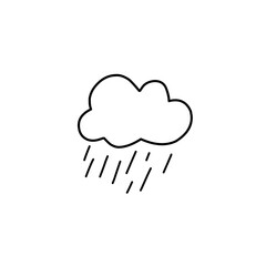 rain cloud line illustration