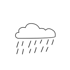 rain cloud line illustration