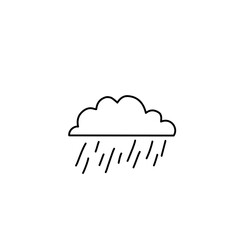 rain cloud line illustration