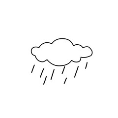 rain cloud line illustration