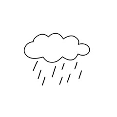 rain cloud line illustration