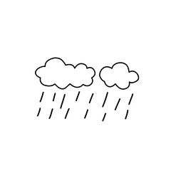 rain cloud line illustration