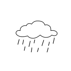 rain cloud line illustration