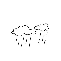 rain cloud line illustration