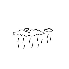 rain cloud line illustration