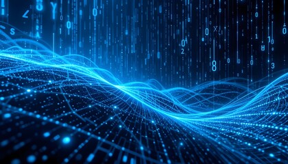 "Futuristic Digital Landscape: Flowing Energy and Data Streams"

