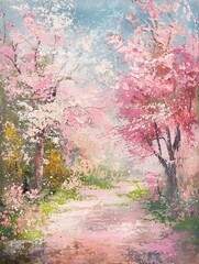 Flower Abstract Art Oil Painting Background Wallpaper