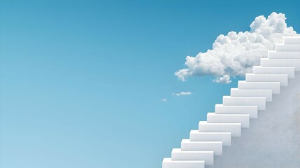 White Steps To Clouds Against Blue Sky