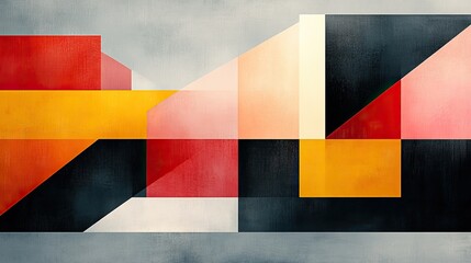 Abstract geometric shapes in vibrant colors creating a modern art composition