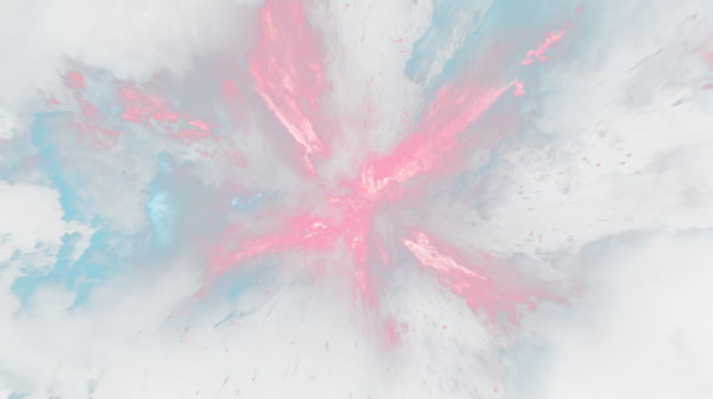 a colorful explosion of light and dark clouds