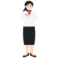 Profession Journalist Illustration with Flat Design. Isolated Vector Character.