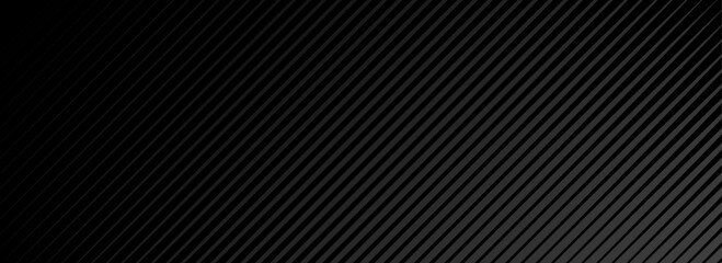 Black oblique straight line background. Elegant dark linear abstract wallpaper. Luxury striped gradient texture. Grey diagonal lines backdrop for flyer, banner, poster, presentation. Vector