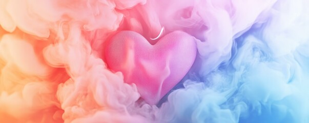 Fototapeta premium Ethereal Heart in a Dreamlike Mist