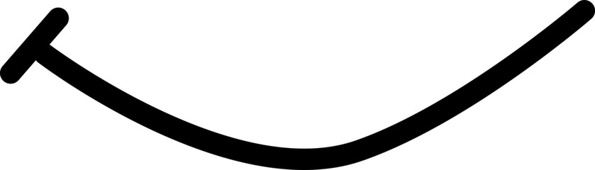 Curved Line Smile Cartoon Illustration Vector