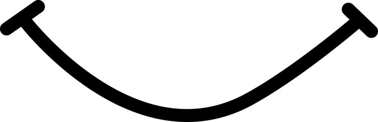 Curved Line Smile Cartoon Illustration Vector