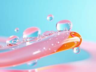 Droplets on Pink Rod Abstract Macro