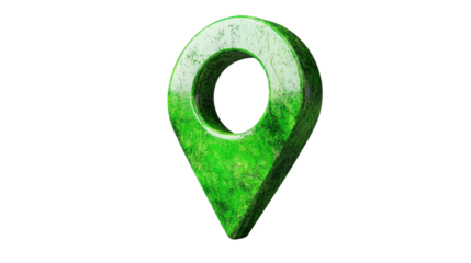 Green location pin icon showing position on transparent background