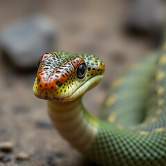 Fototapeta premium close up of a green snake