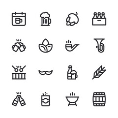 A set of icons for a calendar, beer, and other items