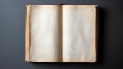 Open Vintage Book On Dark Background