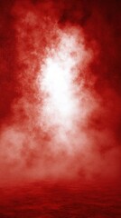 Obraz premium Red fog, mysterious light, dark background, dramatic scene, ideal for horror or fantasy