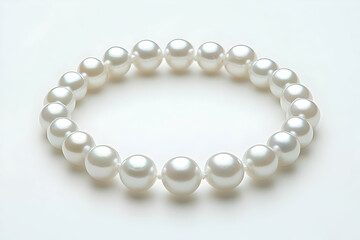Obraz premium Pearl bracelet on white background; jewelry photography