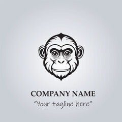 head of monkey company logo vector illustration
