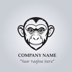 head of monkey company logo vector illustration
