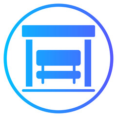 bus stop gradient icon