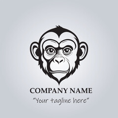 head of monkey company logo vector illustration
