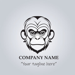 head of monkey company logo vector illustration
