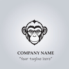 head of monkey company logo vector illustration
