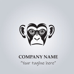 head of monkey company logo vector illustration
