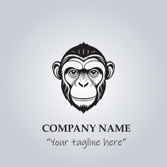 head of monkey company logo vector illustration
