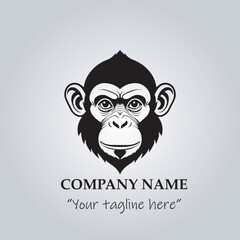 head of monkey company logo vector illustration
