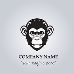 head of monkey company logo vector illustration
