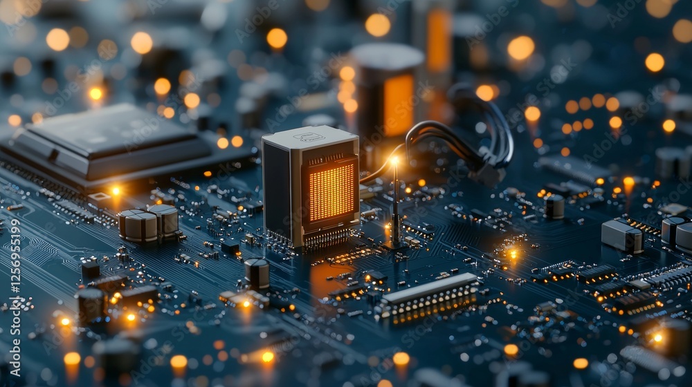 Poster exploring the intricacies of circuit boards technology hub high-resolution image digital environment